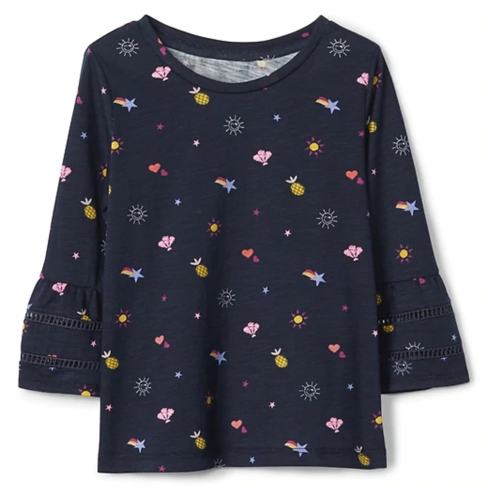 NWOT- Gap Toddler Bell Sleeve Top - Picture 1 of 6